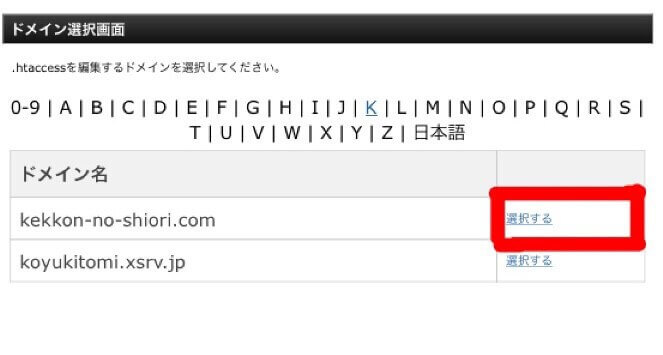 404 2.5 .htaccess ドメイン選択