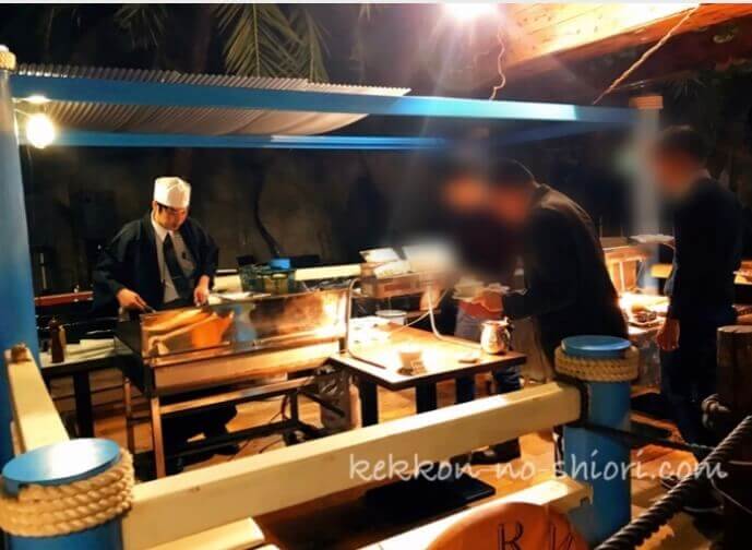黒潮市場 海鮮バイキング 実演ビーフ鉄板焼き
